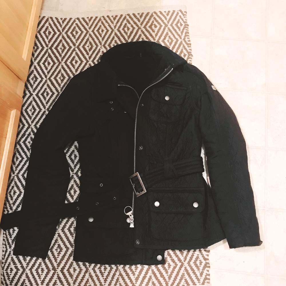 Navy Blue Belted Barbour